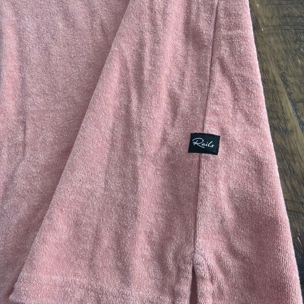 Rails Rhen Terry Polo Shirt Dragon Fruit Peach L SoCal Vintage Coastal Preppy - Picture 2 of 7
